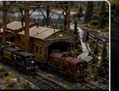 Model railroad switching scene